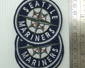 2 Seattle Mariners embroidered Iron On or sew on Patch patches Beautifully made add to crochet projects clothing