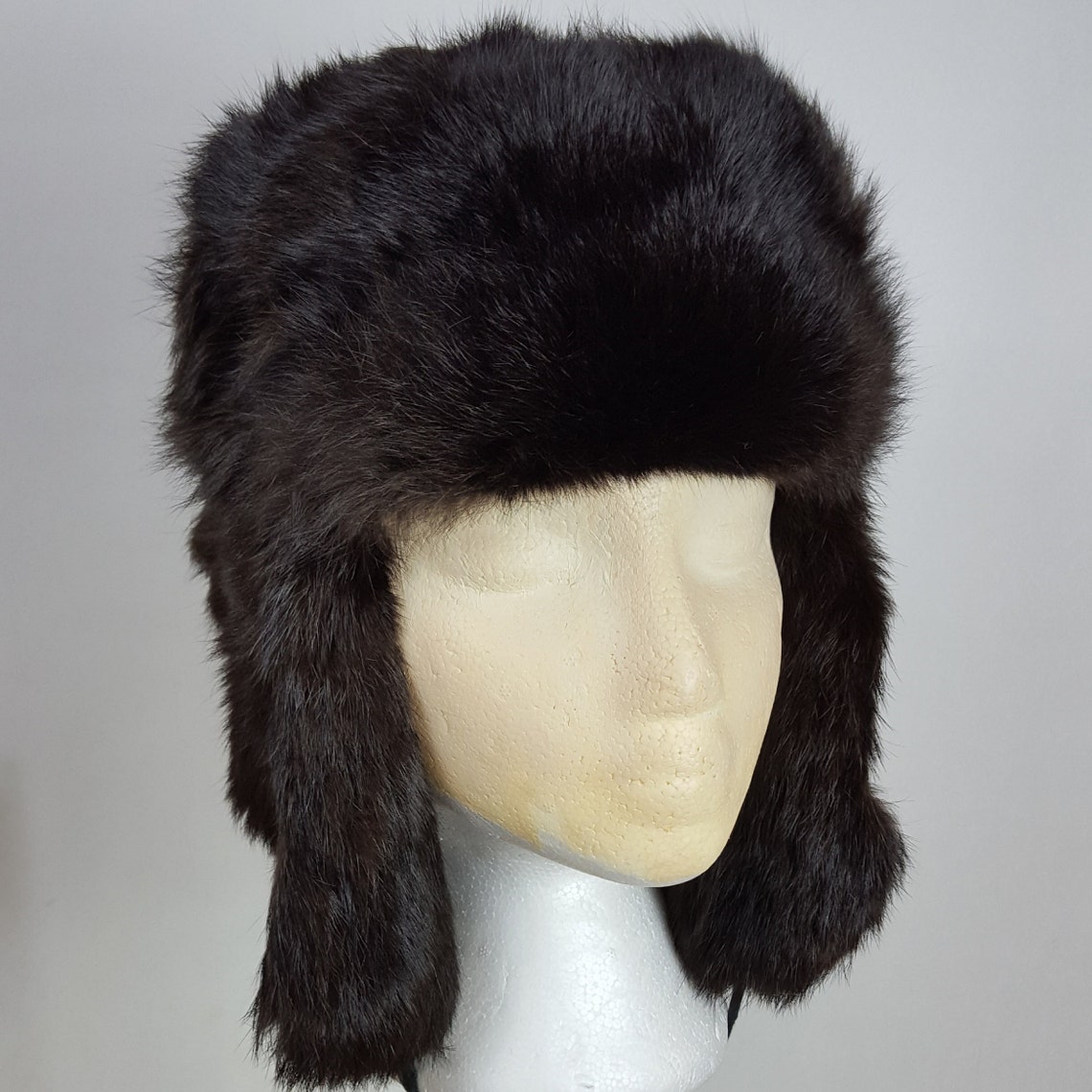 Vintage Pot Poht Real Mink Fur Russian Trooper Hat Size S 22.5 Etsy