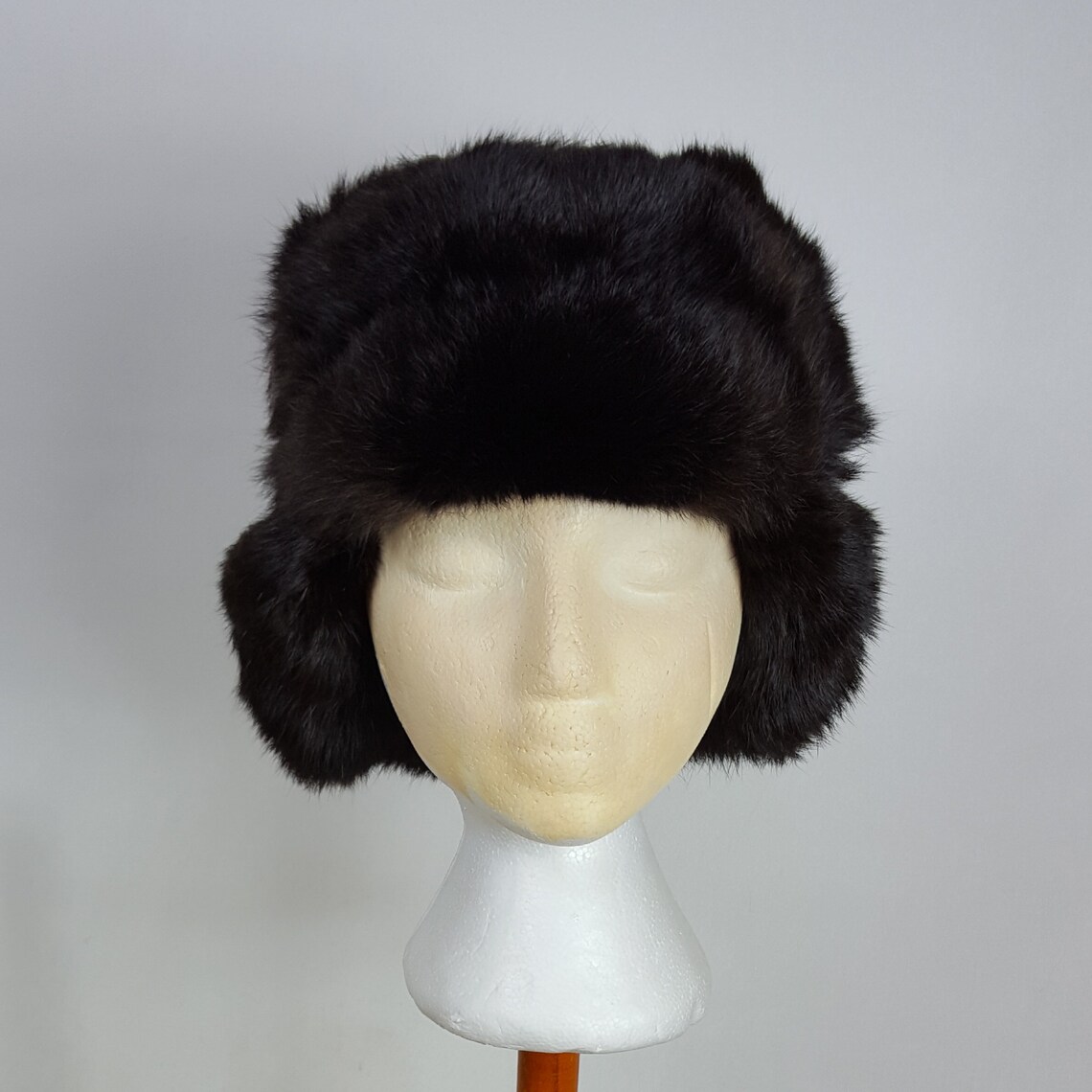 Vintage Pot Poht Real Mink Fur Russian Trooper Hat Size S 22.5 Etsy