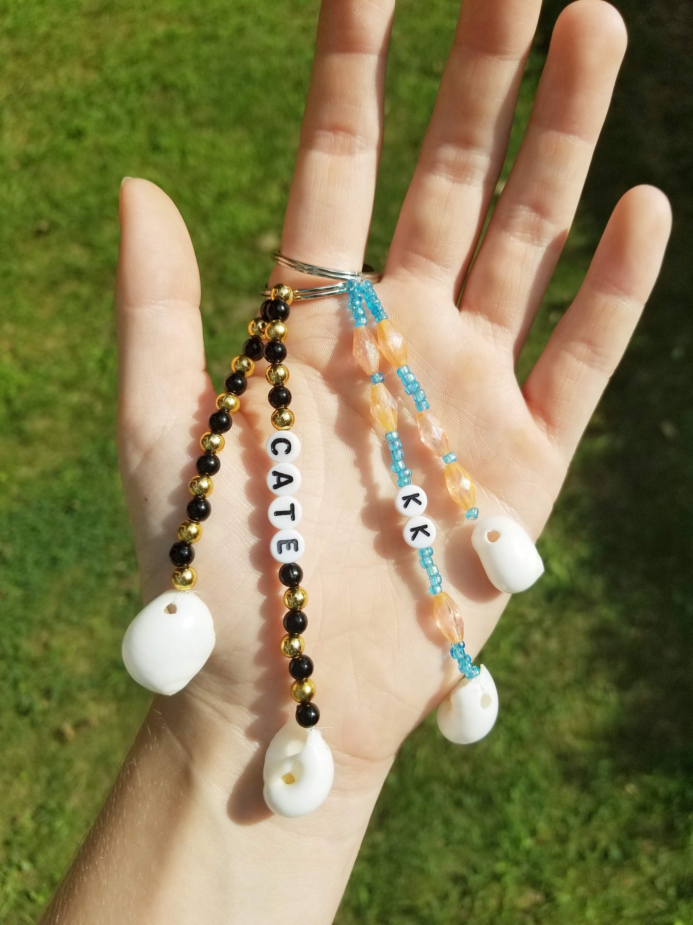 Personalized Beaded Keychain trendy keychains name Etsy.de