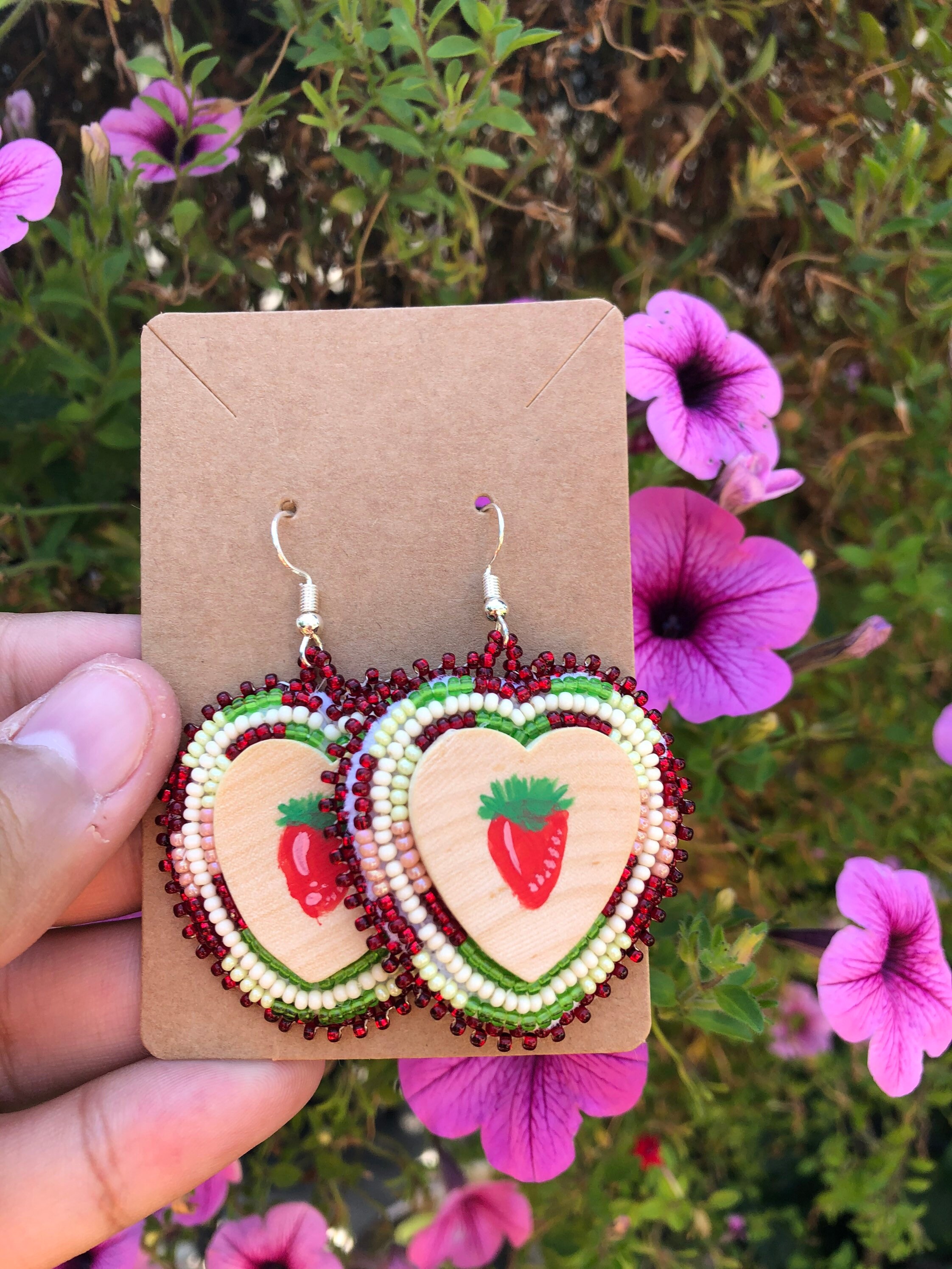 CUSTOM LISTING Beaded Heart Earrings Etsy