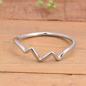 925 Sterling Silver Wave Ring, Dainty Silver Ring, Midi Ring, Minimalist Rings