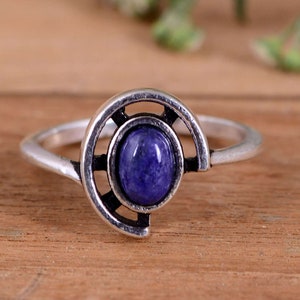 Antique Lapis lazuli Ring, Blue lapis lazuli Gemstone ring, 925 Sterling Silver Ring, Statement Ring, Women Ring, Gift For her, Mother Gifts