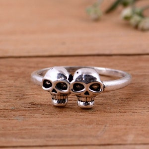 Silver Skull Ring, 925 Sterling Silver skull Rings, Dainty Rings, index finger ring, Handmade  skull Jewelry