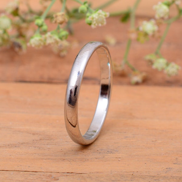 Solid 925 Sterling Silver band, 2mm 3mm 4mm 5mm 6mm 7mm Silver band, Wedding Band, Plain Band, half Round band, Handmade band