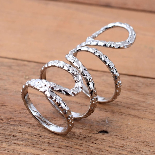 Artritis ring, volledige vinger ring, splint knokkel ring, 925 zilveren ring, statement ring, zilveren ring voor vrouwen, midi ring