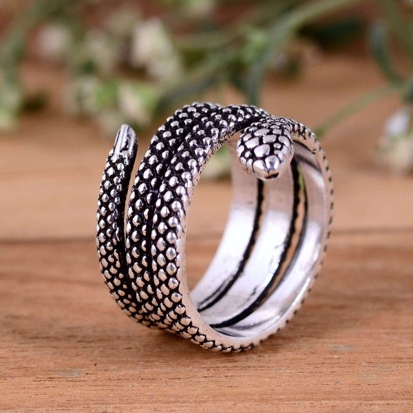 Anello serpente, anello serpente d'argento, anello Boho, anello hippie, anello streetwear, anello cool, anello punk, anello gotico, anello