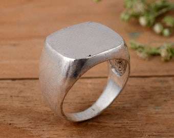 Anillo de sello de plata de ley 925, anillo de plata para hombre, anillo de banda de plata, anillo de hombre, regalo para él, anillo