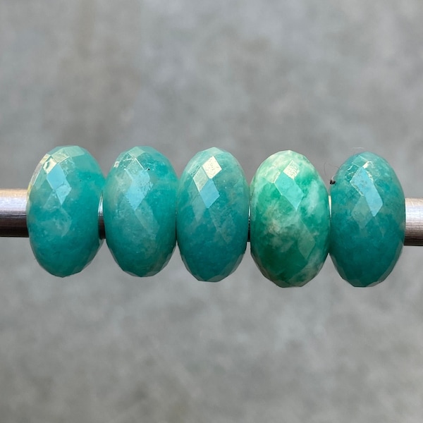 Perles de trou d'amezonite naturelle de 5 mm, bracelet européen de pierres précieuses d'amezonite Fit Charms Beads, Big Hole Beads, 5mm Hole