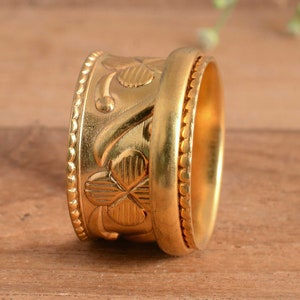 Blumen Design Spinner Ringe, handgemachte Gold Spin Ring, Fidget Ring, Angst Ring, Frauen Anti Stress Schmuck, Meditation Spinner für sie,
