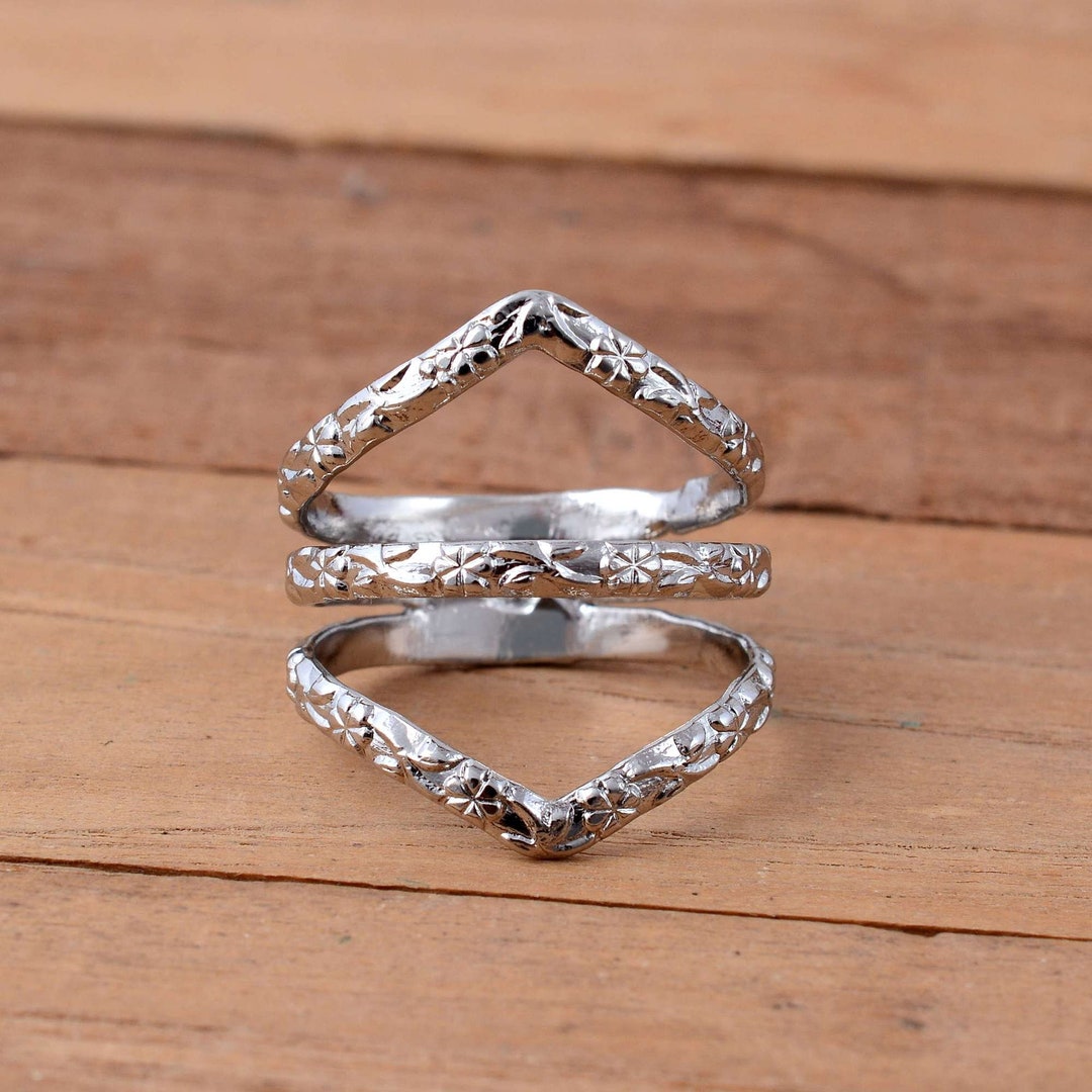 Handmade Sterling Silver Chevron Ring - Arthritis Splint Support - Etsy