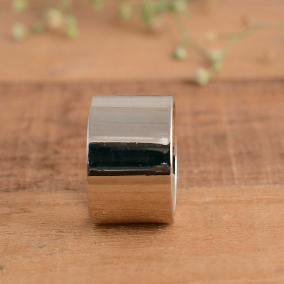 Solid Silver Band Ring, Sterling Silver Flat Wedd… - image 5