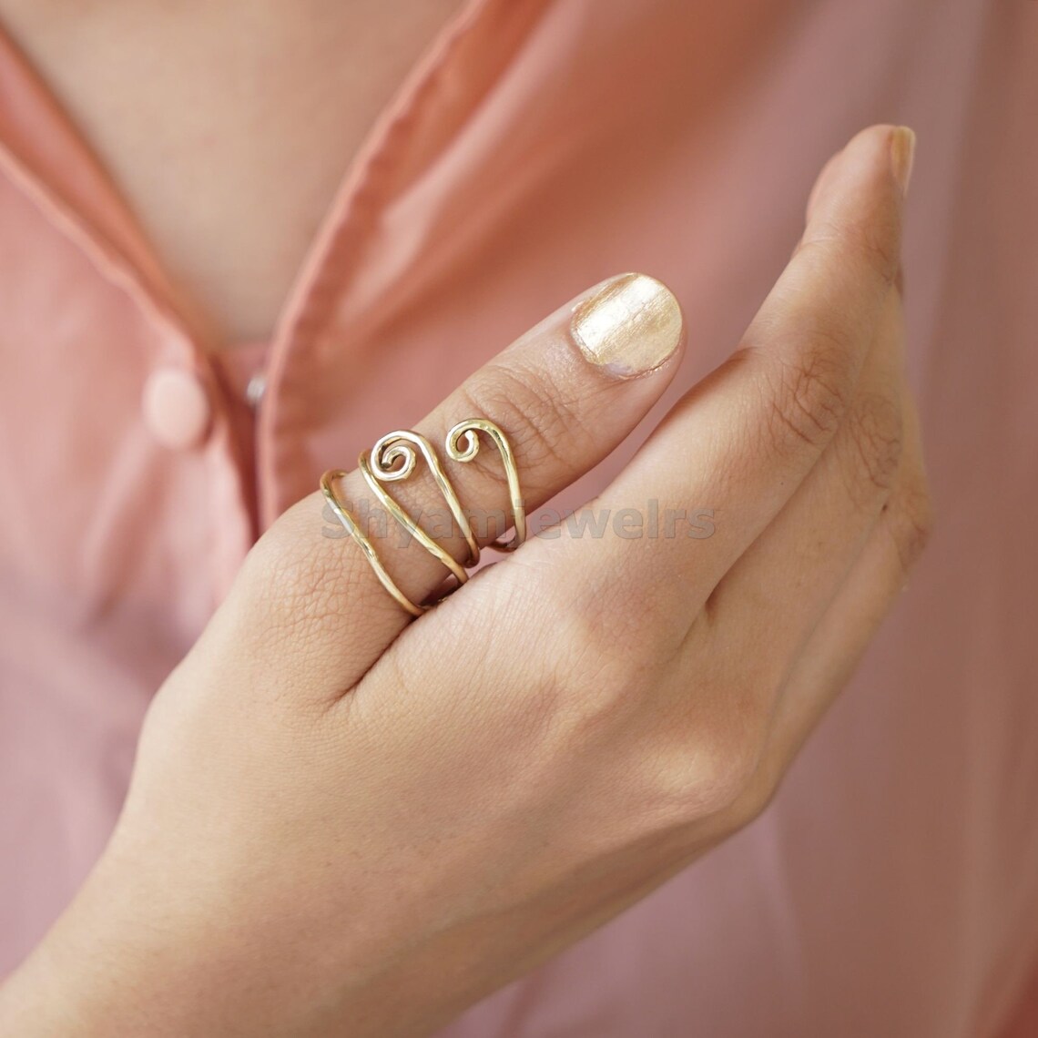 Arthritis RingAdjustable wire brass ring Hippie ring Etsy