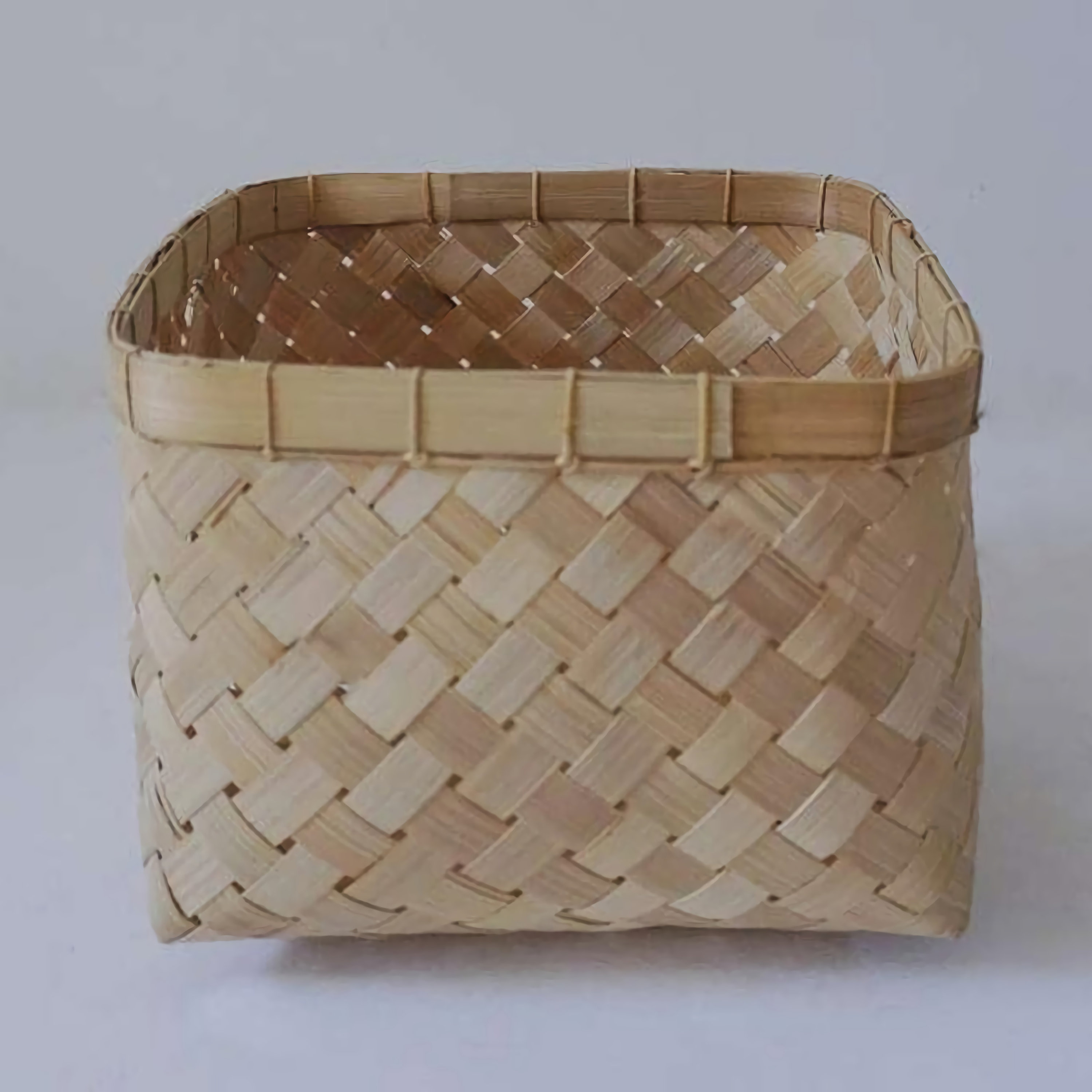 Vintage Bamboo Square Woven Baskets Etsy