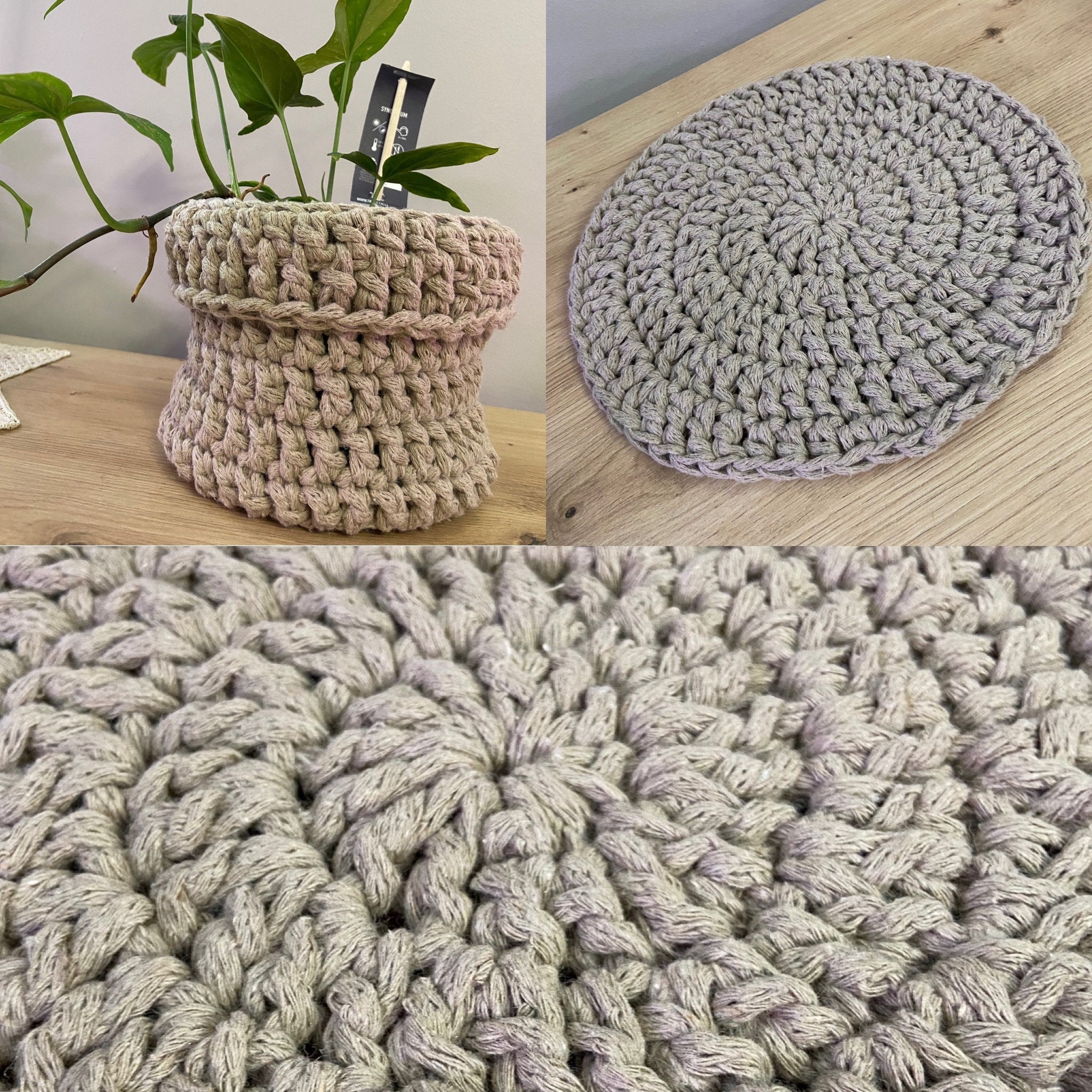 Corbeille et Dessous de Pot, Crochetés Main
