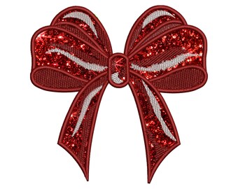 Side Bow Applique Sweatshirt Embroidery Design, Bow Christmas Embroidery File - Holiday Bow Embroider File, Various Sizes, Instant Download