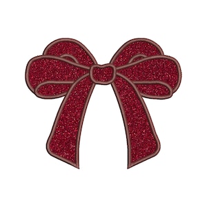 Side Bow Applique Sweatshirt Embroidery Design, Bow Christmas Embroidery File - Holiday Bow Embroider File, Various Sizes, Instant Download