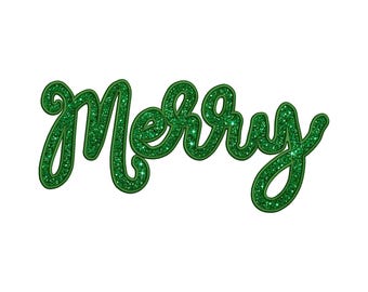 Merry Christmas Applique Embroidery Design, Merry Christmas Machine Embroidery File, Digital Download