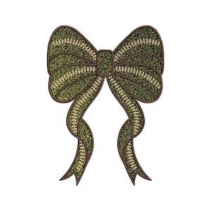Football Stitch Coquette Bow Applique Embroidery Design 5 Sizes, Side Bow Appliqué Embroidery Design, Sports Girly Bow Embroidery Design