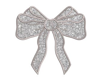 Side Bow Applique Sweatshirt Embroidery Design, Bow Christmas Embroidery File - Holiday Bow Embroider File, Various Sizes, Instant Download