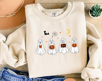 Retro cane fantasma PNG, stagione spettrale PNG, fantasma Png, cane Halloween Png, cane Halloween Png, stampa camicia, sublimazione Png, download digitale Png