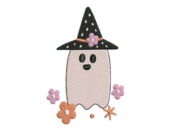 Cute Ghost Embroidery Design, Halloween Embroidery File, Machine Embroidery, Digital Download
