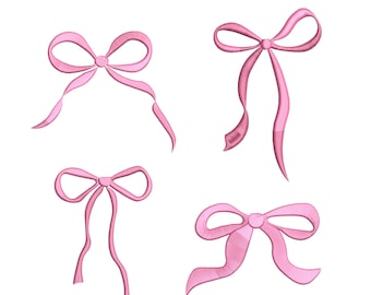 Bow Set of 4 Embroidery Design, Mini Bow Embroidery File, Cute Bow  Machine Embroidery File, Digital Download