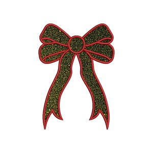 Side Bow Applique Sweatshirt Embroidery Design, Bow Christmas Embroidery File - Holiday Bow Embroider File, Various Sizes, Instant Download