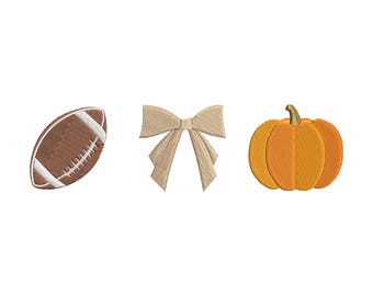 Pumpkin Coquette Football Embroidery Design, Fall Embroidery Design, Machine Embroidery Design, 6 Sizes, Instant Download