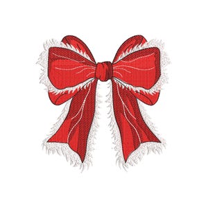 Christmas Bow Embroidery Design, Christmas Coquette Bow Embroidery File, Digital Download