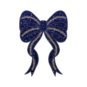 Football Stitch Coquette Bow Applique Embroidery Design 5 Sizes, Side Bow Appliqué Embroidery Design, Sports Girly Bow Embroidery Design