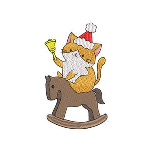 Christmas Cat Embroidery File, Funny Xmas Cat Machine Embroidery File, Holiday Embroidery Design, Digital Download