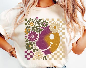 Floral Fall Happy Face Png, Fall Png, Fall pumpkin Sublimation png, Thanksgiving png, Autumn png, Fall shirt, Pumpkins, boho png, floral png