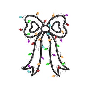 Side Bow Applique Sweatshirt Embroidery Design, Bow Christmas Embroidery File - Holiday Bow Embroider File, Various Sizes, Instant Download