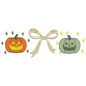 Pumpkins Coquette Embroidery Design, Halloween Embroidery Design, Machine Embroidery Design, Instant Download