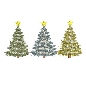 Kerstbomen borduurwerk ontwerpen, kerstboom machineborduurbestand, digitale download