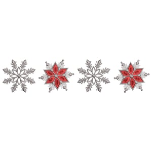 Snowflake Embroidery Designs, Christmas Machine Embroidery File, Digital Download, 5 sizes