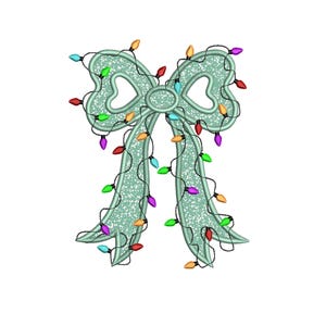 Side Bow Applique Sweatshirt Embroidery Design, Bow Christmas Embroidery File - Holiday Bow Embroider File, Various Sizes, Instant Download