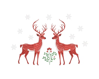 Christmas Reindeer Embroidery Design, Christmas Embroidery File ,Holiday Machine Embroidery File, Digital Download