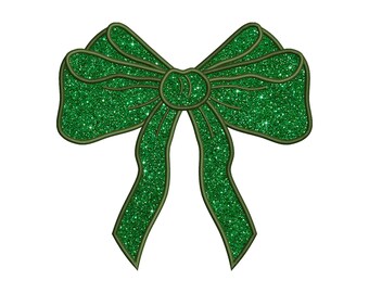 Side Bow Applique Sweatshirt Embroidery Design, Bow Christmas Embroidery File - Holiday Bow Embroider File, Various Sizes, Instant Download