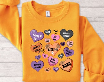 Candy Heart Halloween Png, Conquette Halloween Png