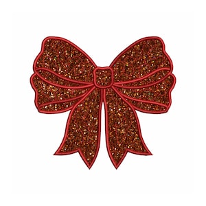 Side Bow Applique Sweatshirt Embroidery Design, Bow Christmas Embroidery File - Holiday Bow Embroider File, Various Sizes, Instant Download