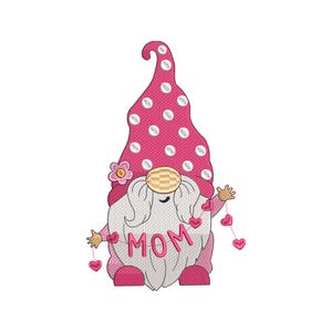 Valentine Gnome Embroidery Design, Cute Gnomes Embroidery File, Holiday Machine Embroidery File, Digital Download