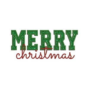 Diseño de bordado de Feliz Navidad, archivo de bordado a máquina de Feliz Navidad, descarga digital