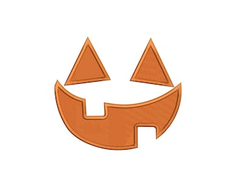 Jack O Lantern gezicht borduurwerk ontwerp, pompoen gezicht patroon, Halloween borduurwerk, Trick or Treat-borduurwerk, enge pompoen gedigitaliseerd