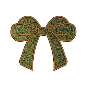 Side Bow Applique Sweatshirt Embroidery Design, Bow Christmas Embroidery File - Holiday Bow Embroider File, Various Sizes, Instant Download