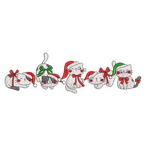 Christmas Cat Embroidery File, Funny Xmas Cat Machine Embroidery File, Holiday Embroidery Design, Digital Download