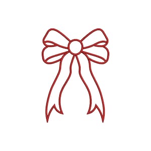 Side Bow Applique Sweatshirt Embroidery Design, Bow Christmas Embroidery File - Holiday Bow Embroider File, Various Sizes, Instant Download
