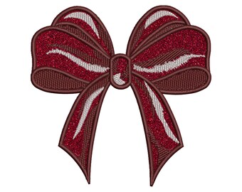 Classic Bow Applique  Embroidery Design, Side Bow Appliqe Embroidery File - Holiday Bow Embroider File, Various Sizes, Instant Download