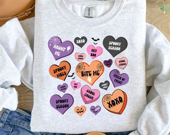 Candy Heart Halloween Png, Conquette Halloween Png